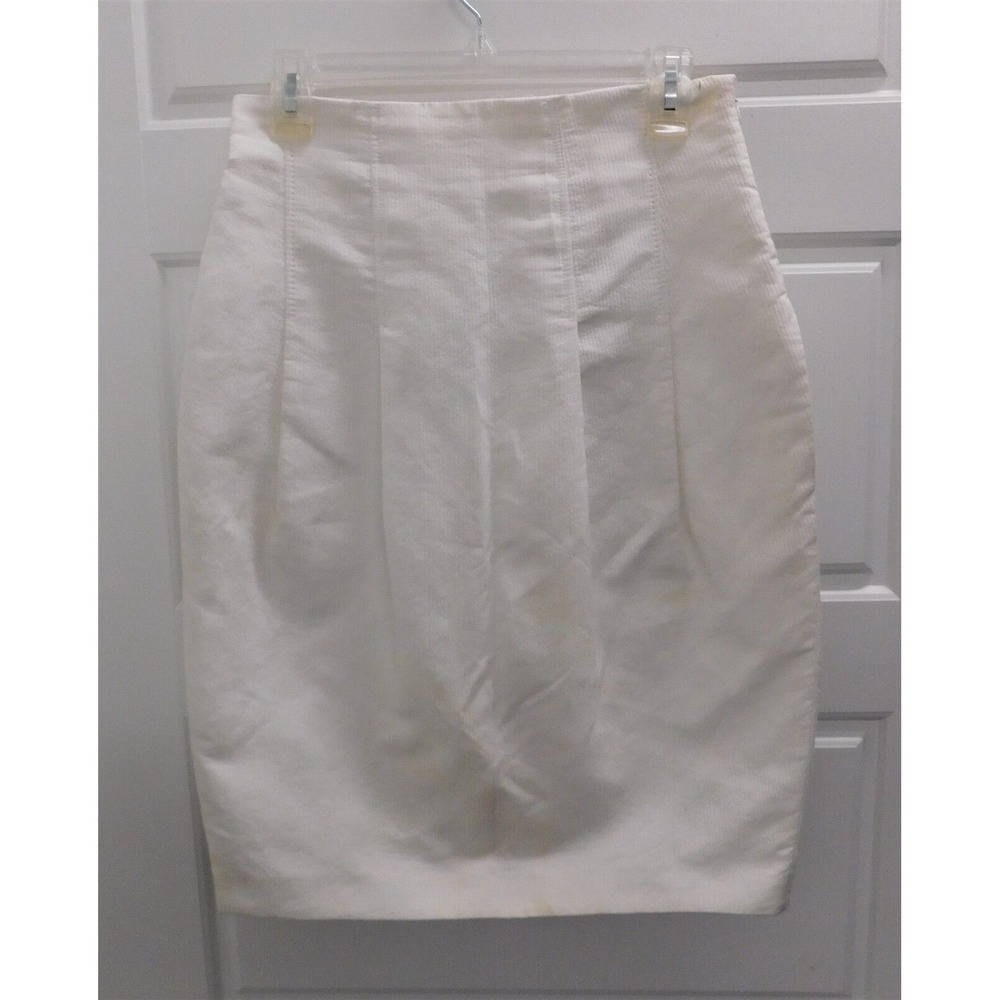 Moschino Cheap & Chic White Cotton Ribbed‎ Knit Skirt Italy sz 8